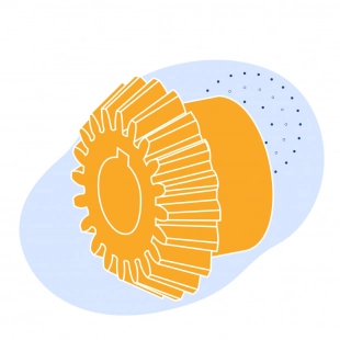 Коническая шестерня 1500 мм 10-30 мм 180-800 мм