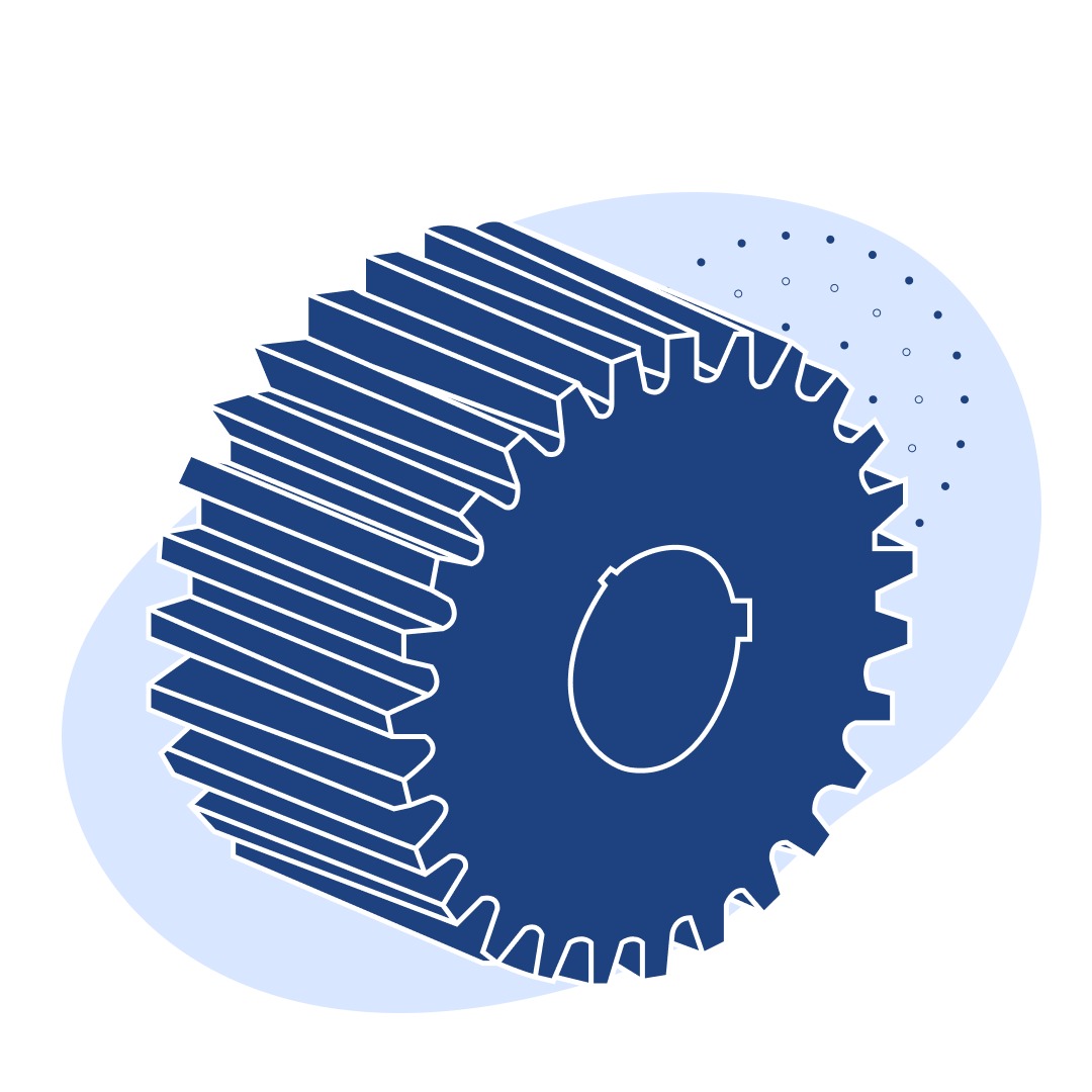 Подвенцовая шестерня 10-45 мм Ст46